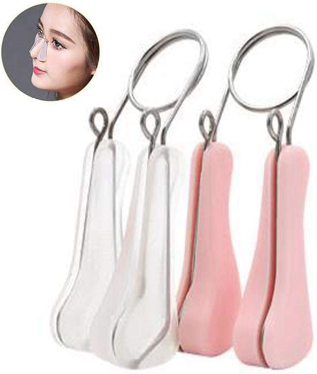 Qiajie 2 PCS Nose Shaping Clip Nose Silicone Slimmer Clip for Beauty Tool