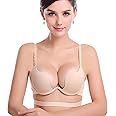 ZUKULIFE Women's Essentials Deep U Multi-Way Push Up Convertible Low Cut Plunge Bra