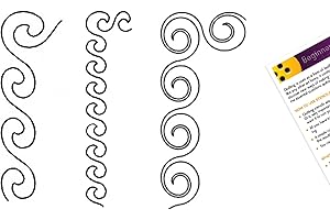 Quilting Stencils for Machine and Hand Quilting - 3 Quilt Plastic Stencils for Corner, Borders, Background, Patterns - Wave B