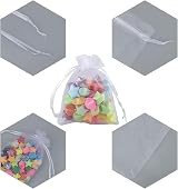 Carehabi 100 Pcs Organza Gift Bags White 7x9cm Small Jewelry Pouches view 6