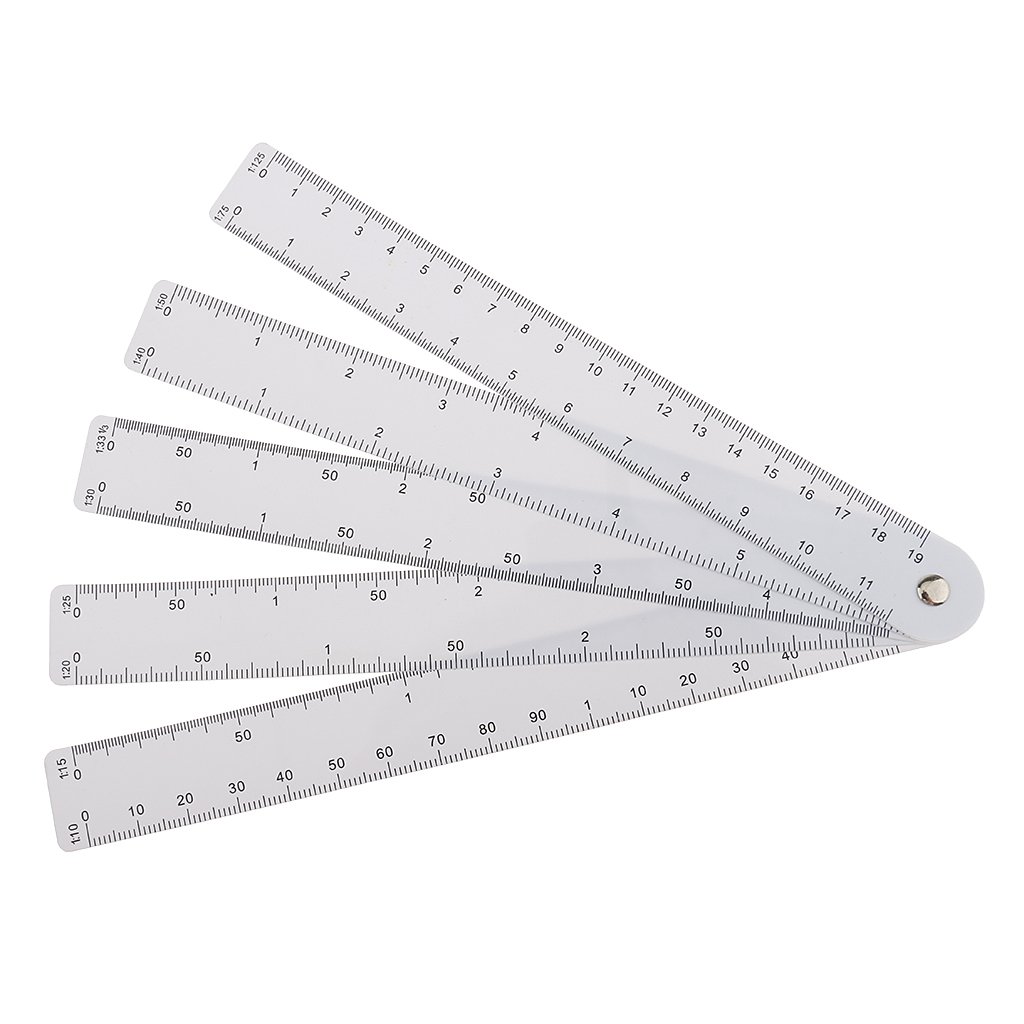 1 Set Architect Engineering Sector Scale Ruler 10 Scales Multi Ratio