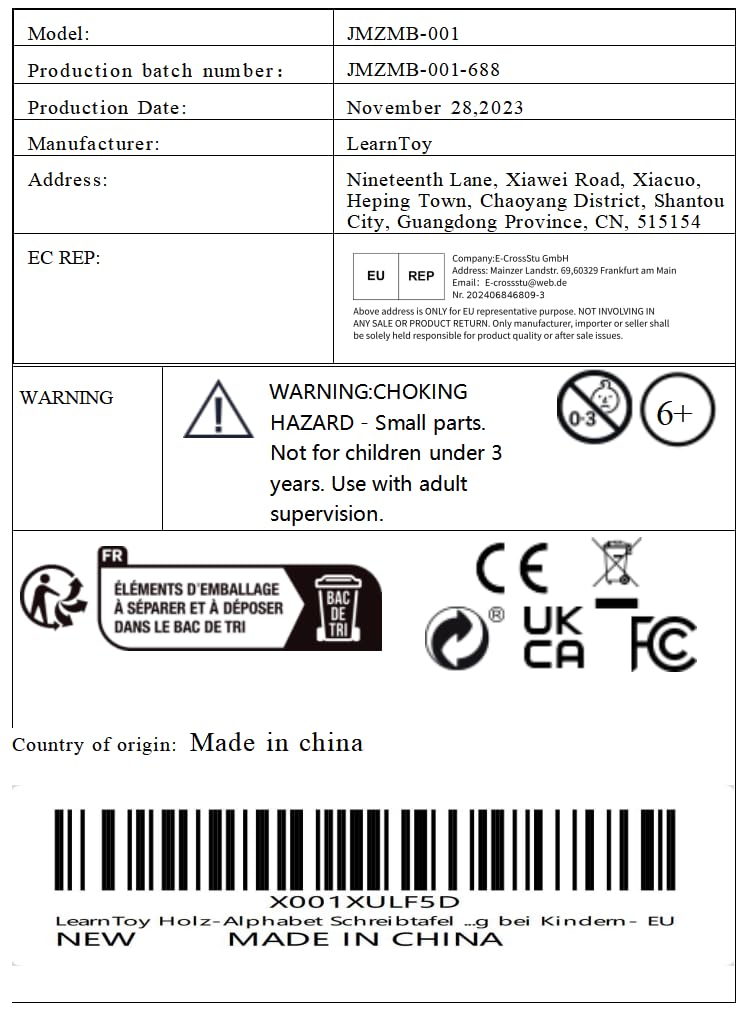 LearnToy Montessori Wooden Alphabet Tracing Board - Educational Toy for Kids - Fine Motor Skills Development - Double-Sided Writing Practice - Ideal Gift for Preschool 3-5 Years Old.