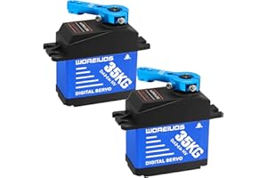 WOAEIUOS 2PCS 35KG RC Digital Servo, High Torque Waterproof Metal Gear Servo with 25T Servo Horn 1/10 1/8 RC Car RC Crawler Robot Boat