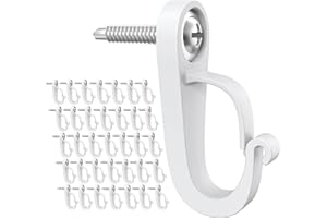 XZUHYE (36-Pack) Q-Hanger Hook Screws-in Hooks for Outdoor String Lights and Garage New Year Party or Other Indoor Outdoor Hanging Decorations for House, Safety Buckle Design, Easy Release (36-Pack)