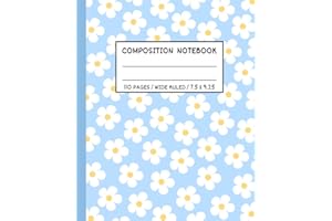 Pastel Composition Notebook Wide Ruled: Blue Aesthetic Notebook | Cute Composition Notebooks Wide Rule For Teen Girls | Stude