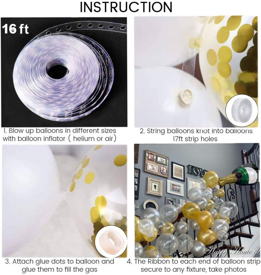 88 PCS Champagne Bottle Balloon Garland Arch Kit, Gold Silver Clear Balloons for Birthday Party, Birthday Wedding Bridal Baby Shower Bachelorette Anniversary Party Balloons Decorations: Toys & Games