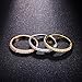 Serend SPILOVE 18k Rose/Yellow Gold/Platinum Plated CZ Simulated Diamond 3pcs Stackable Eternity Rings Set, Gifts for Birthday, Anniversary, Valentine's Day