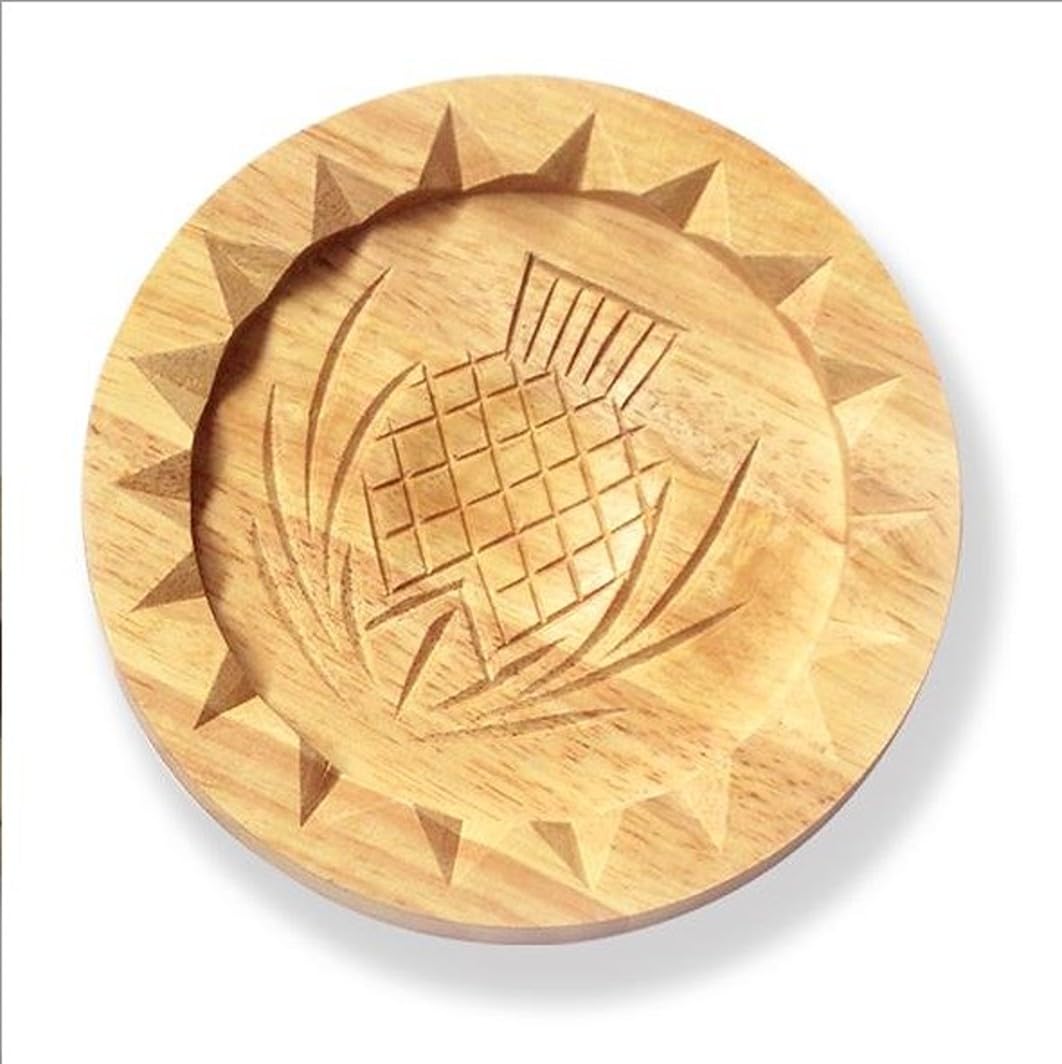 Couthie Shortbread Pan Wooden Thistle Highland Cow Print Cooking Backing Item Housewarming Gift Stamp 5"" x5 and 7"" x7 (Thistle 7"" x7), Medium