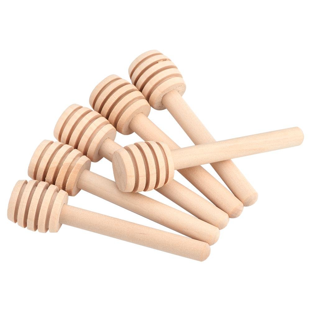 Honey Sticks，50Pcs/set Household Wooden Portable Mini Jam Honey Dipper Jar Dispensing Collecting Stirring Rod Stick Mino Dispense Drizzle Honey (8cm)