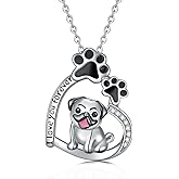 KoyeKei 925 Sterling Silver Dog Cat Necklace Pendant Pet Jewelry Gifts for Women