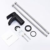 Hapilife Black Basin Mixer Tap Waterfall Monobloc 1 Hole G1/2 Hoses view 6