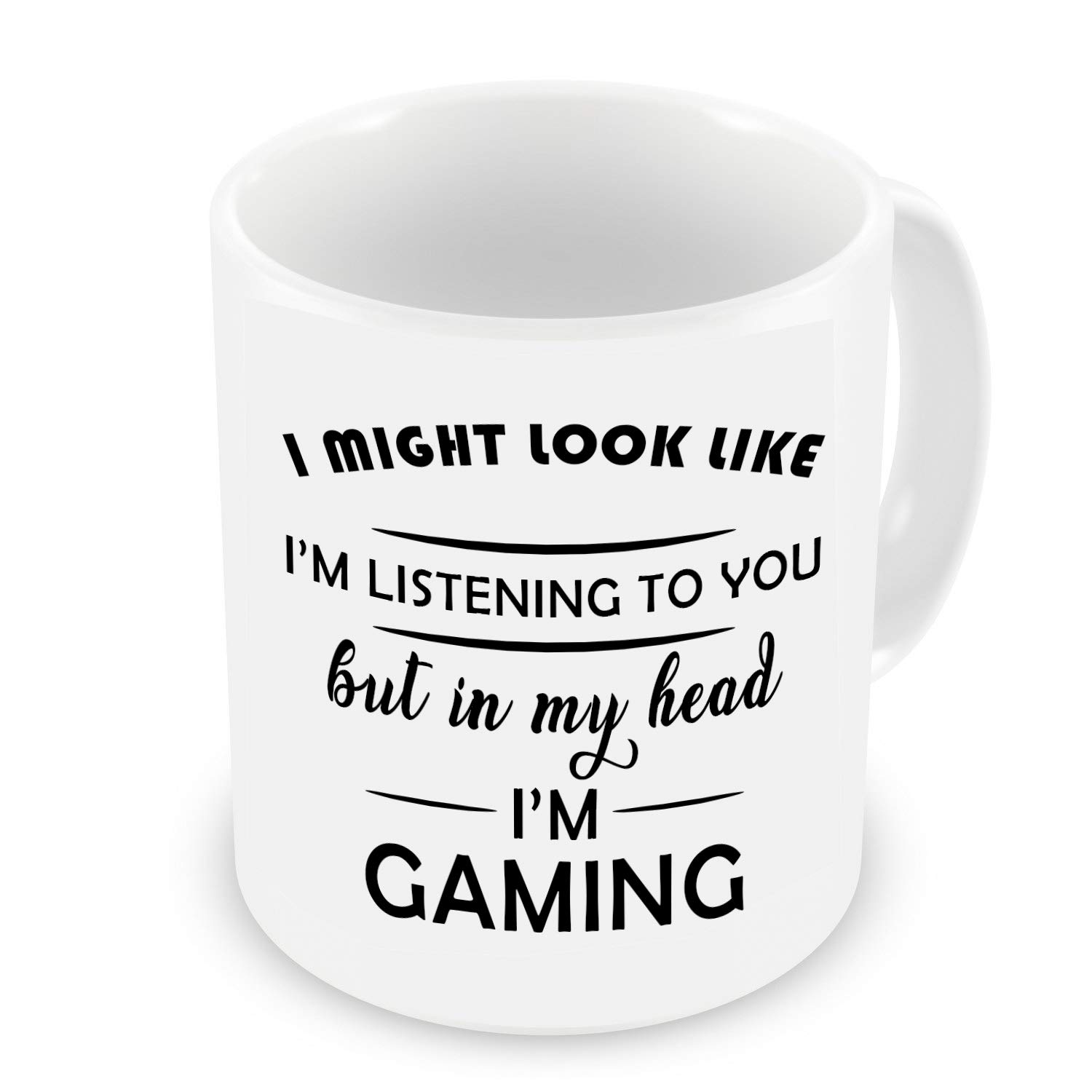 GrassVillage Funny Gaming Mug – I Might Look Like I’m Listening But in My Head I’m Gaming – Gamer Gift for Him, Teen, Friend, Boyfriend – Christmas, Birthday, Office, Secret Santa – 11oz Mug