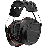 ToolFun Gel Ear Pad Bluetooth Hearing Protection Headphones, 30dB SNR, 1200mAh Rechargeable Battery for 120H Playtime