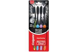 Colgate Charcoal Gentle Deep Cleaning Toothbrush - 4 Pieces (Slim Soft)