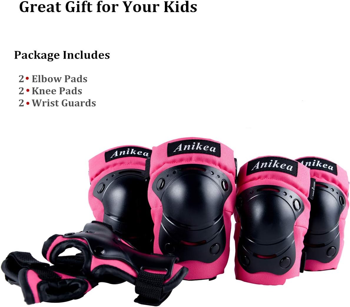 Kids Protective Gear, Knee Pads Elbow Pads Wrist Guards 3 in 1 Set for Inline Roller Skating Biking Cycling Sports Safe Guard : Sports & Outdoors