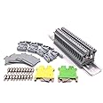 Erayco DIN Rail Terminal Blocks Kit, 20Pcs UK5N 10 AWG Terminal Blocks, 2Pcs Ground Blocks, 2Pcs Terminal Fixed Bridge Jumpers, 4Pcs E/UK End Brackets, 2Pcs D-UK3/10 End Covers, 1Pcs 8" Aluminum RoHS