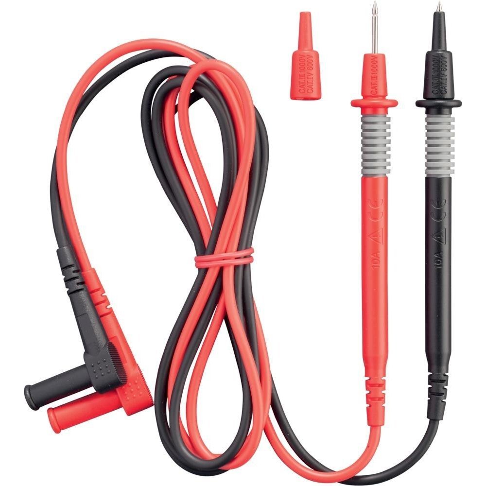 Benning 044146 Probe Width Safety Test Leads, Red/Black, 2 mm
