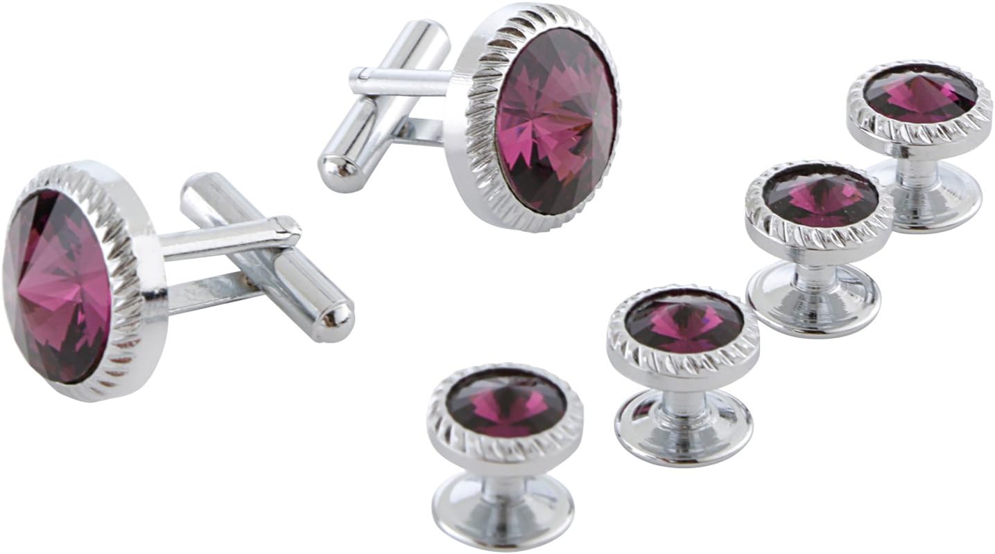 TRIPIN Kurta Button Cufflinks Tuxedo Set with Diamond Crystal Swarovski Elements (Certificate for Men Women Kids in A Gift Box TNKURTACUFFSET1832