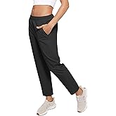 Cosmolle Womens Golf Pants Quick Dry Ultra Light Stretch Pockets Soft Workout Pants for Travel with Inside Drawstrings
