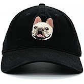 GRISPAW French Bulldog Baseball Cap, Embroidered Dad Hat, Black, 100% Cotton, Adjustable