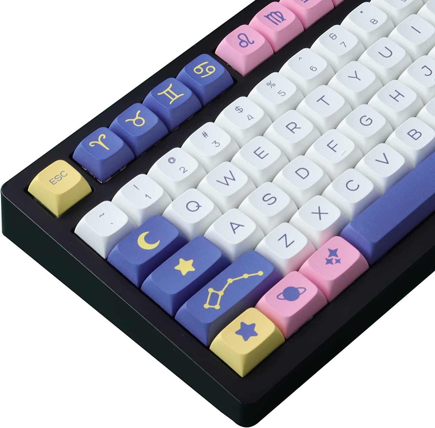 PBT XDA Profile ANSI/US Layout 133 Key Dye Sublimation Constellation Keycaps for Cherry MX Gateron Switches Mechanical Keyboards