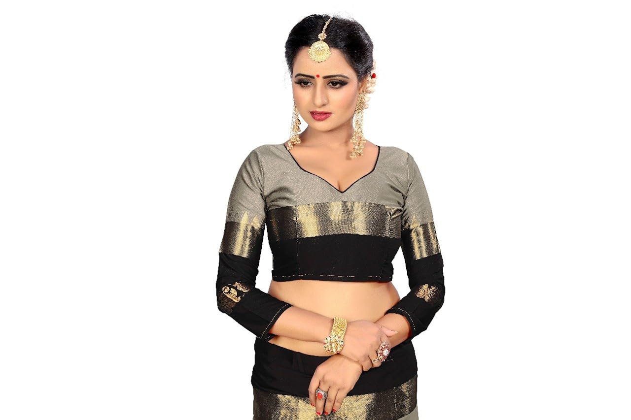 sakarba fashion sarees women's cotton silk saree with blouse piece.