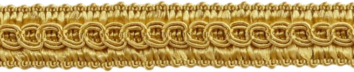 1/2" (1cm) Basic Solid Collection Scroll Gimp Braid Trim (Style# 0050SG) Light Gold #B7 (Light Yellow Gold) Sold by The Yard (36"/3 ft/0.9m)