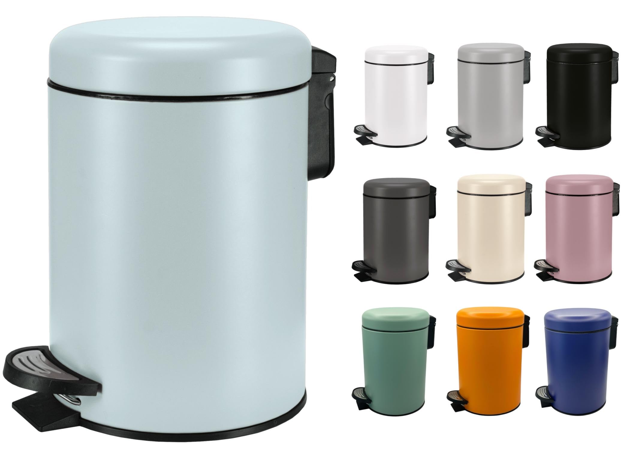KW Soft Shade Small Round Pedal Bin (Opal, 3 Ltr)