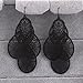 Grace Jun Bridal Vingtage 4 Water Drop Shape Pierced Earrings for Women Party Large Statement Drop Earrings (Black)