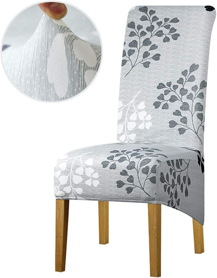 Leorate Ginkgo Leaf Print High Back Dining Chair Covers Set of 4