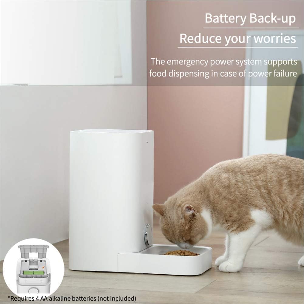 PETKIT Automatic Cat Feeder, Smart Feed Pet Feeder for Small Animals, Wi-Fi Enabled & Work with Alexa, App for Android and iPhone, Auto Pet Food Dispenser with Portion Control, Battery Back-up System : Pet Supplies