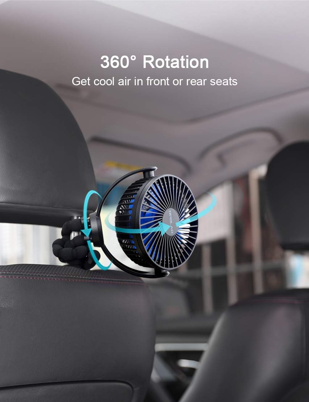 OPOLAR Portable Baby Stroller Fan with Tripod Clip, 5000mAh Rechargeable Battery Operated, USB Mini Personal Fan for Workout Bike, Treadmill, Bed, Car Seat Golf Cart Travel Beach Camping Tent Beach: Home & Kitchen