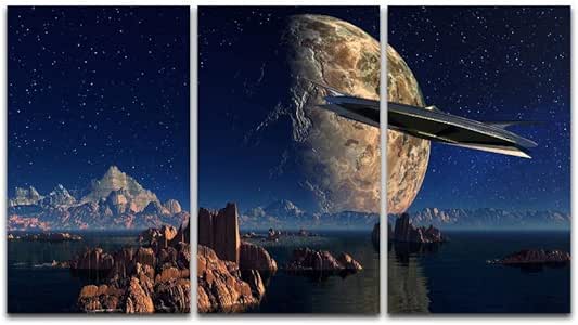 TXCJ Tema de Nave Espacial sin Marco Lienzo Pintura de Pared Dormitorio