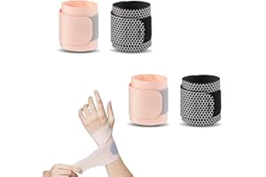 Lqucwepp 4PCS Adjustable Wrist Brace for Pain Relief,Carpal Tunnel,Tendonitis Support,Ergonomic Compression,Anti-Slip Design,