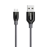 Anker PowerLine+ Micro USBケーブル【2重編込の高耐久ナイロン素材 / フェルト製ポーチ】急速充電 高速データ通信対応 Galaxy Xperia Android各種 その他USB機器対応 (0.9m グレー)