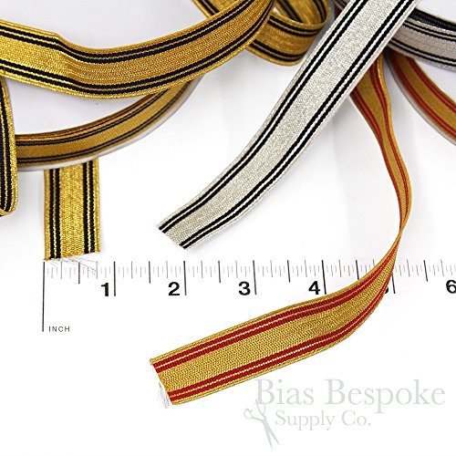 5 Yards of EGAN Gold and Navy Double-Stripe Bullion Braid Trim