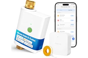 meross WiFi Water Hose Timer with WiFi Hub, Smart Sprinkler Valve with Brass Inlet & Outet, Work with Apple Homekit, Alexa & 