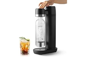 Soda Streaming Machine Water Carbonator - Soda Maker，Sparkling Water Maker For Home Use- No CO2 Cylinder Included KIANG Drinkmate Bottles For Sports (Stainless -Black)