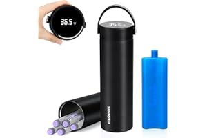 YOUSHARES Insulin Cooler Travel Case - 48H Verified Cooling with Temperature Display, TSA Approved Diabetic Medication Pen Vials Refrigerator with ℃/℉ Digital Temp Display, Portable for 1–7 Pens