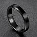 Somen Tungsten 4mm Ceramic Black Brushed Comfort Fit Wedding Ring,10