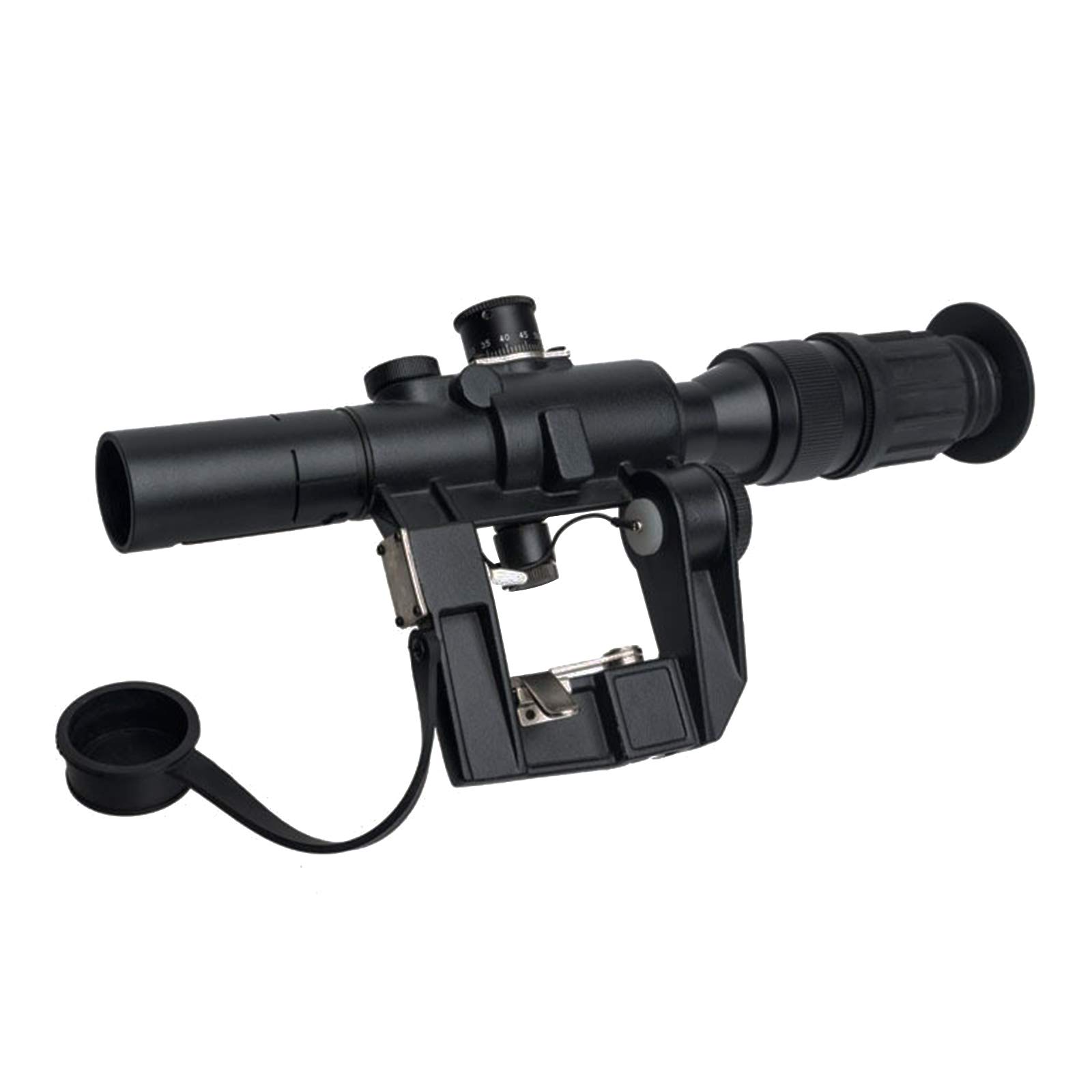 FOCUHUNTER 4X26mm Scope Red Illuminated Rapid Rangefinder for Series, with Side Mount Rail, Shade Tube & Rubber Ocular Cover