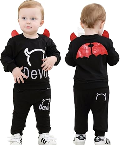 Amazon Co Jp A S T エーエスティー ハロウィン コスプレ 子供 キッズ デビル トレーナー パンツ 2点 セット 100 ブラック ホビー 通販