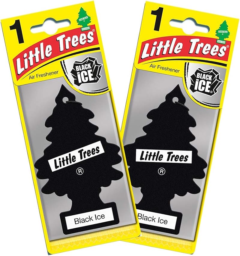 Little Trees Car Air Freshener Black Ice Pack of 2
