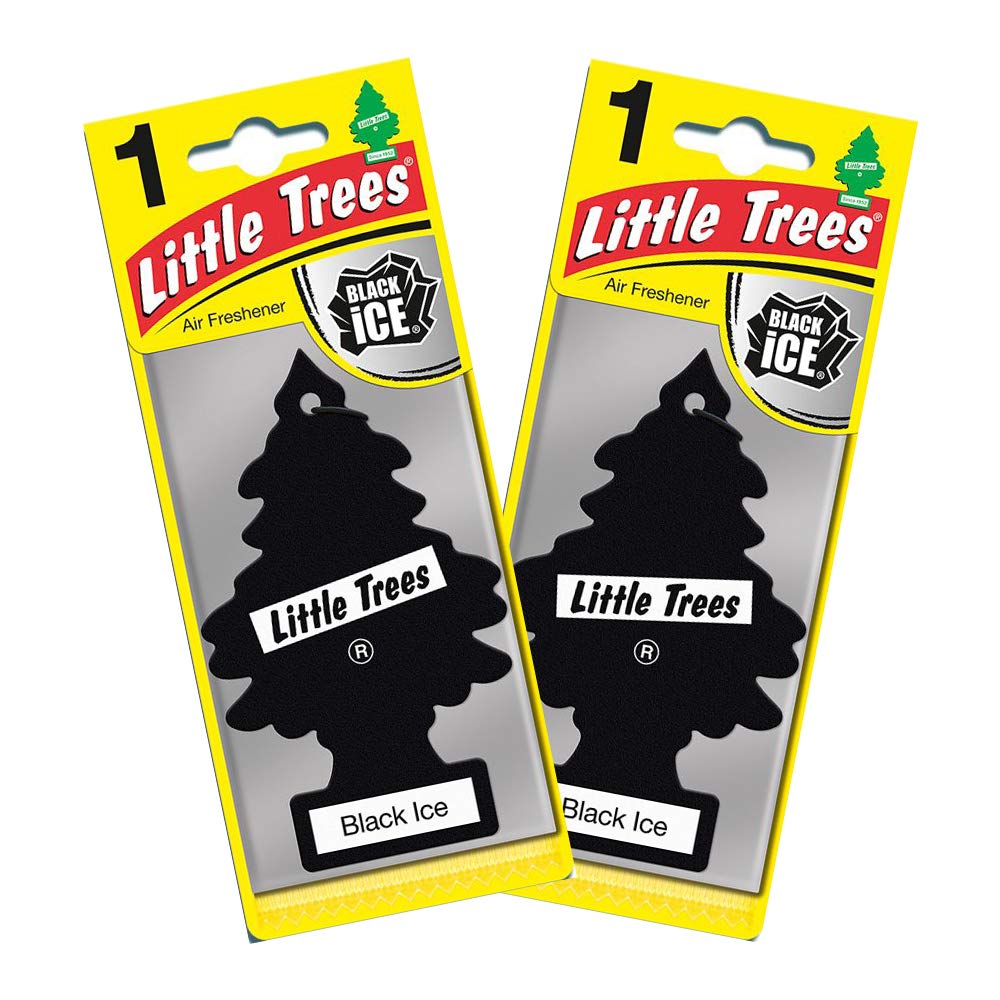 Little Trees Car Air Freshener, Black Ice, Pack of 2