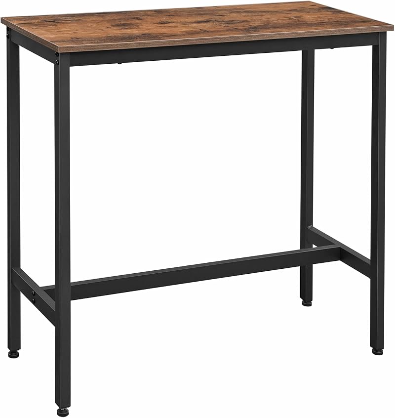 VASAGLE Bar Table Narrow Rectangular 100x40x90 cm Industrial Rustic