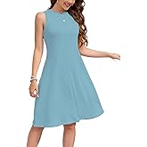 nclook Womens Summer Casual Dresses Sweet Cute Crew Neck Midi Dress