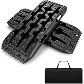 HOXWELL Traction Recovery Boards with Storage Bag for Off-Road, Sand, Mud, and Snow, 4WD Tire Traction Board Recovery Tracks, 2PCS, Black