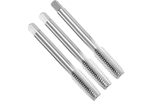 uxcell 3pcs Hand Tap Set, 3/8"-16 UNC Taper/Plug/Bottom Thread Screw Taps, High Speed Steel Hand Threading Tapping Tool Kit
