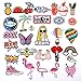 ZesGood 30 PCS 3-10CM Assorted Size Iron On Embroidered Motif Applique Glitter Sequin Decoration Patches DIY Sew on Patch Perfect for Jeans, Clothing