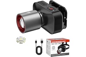 Hn2ogax 1000 Lumens Rechargeable LED Headlamp for Camping & Outdoor - Waterproof Adjustable Head Light with 10H Runtime, Idea